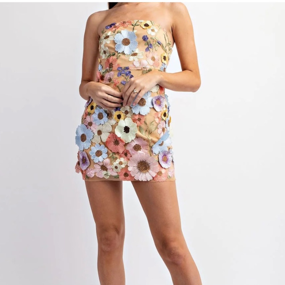Floral embroidered dress
